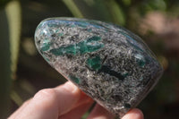 Polished Rare Emerald Mica In Matrix Free Forms x 2 From Mutoko, Zimbabwe - Toprock Gemstones and Minerals 