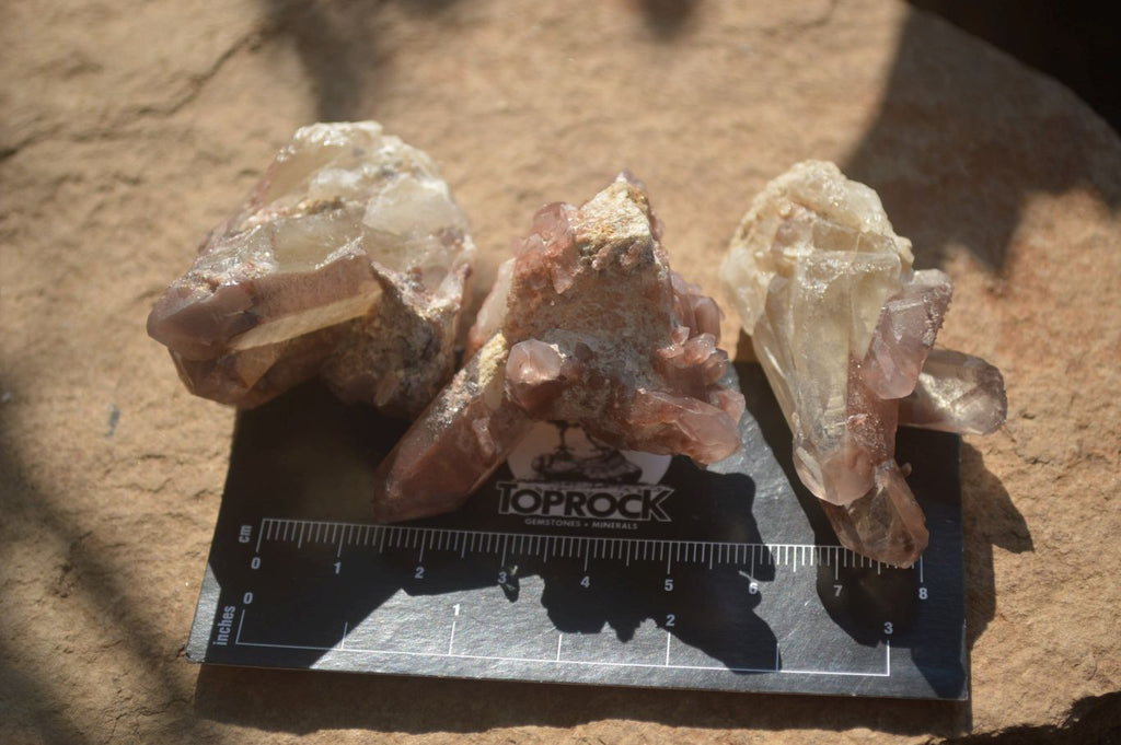 Natural Red Hematoid Quartz Single Small Clusters x 63 From Karoi, Zimbabwe - Toprock Gemstones and Minerals 