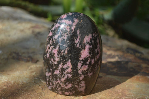 Polished Rhodonite Standing Free Forms x 3 From Madagascar - Toprock Gemstones and Minerals 