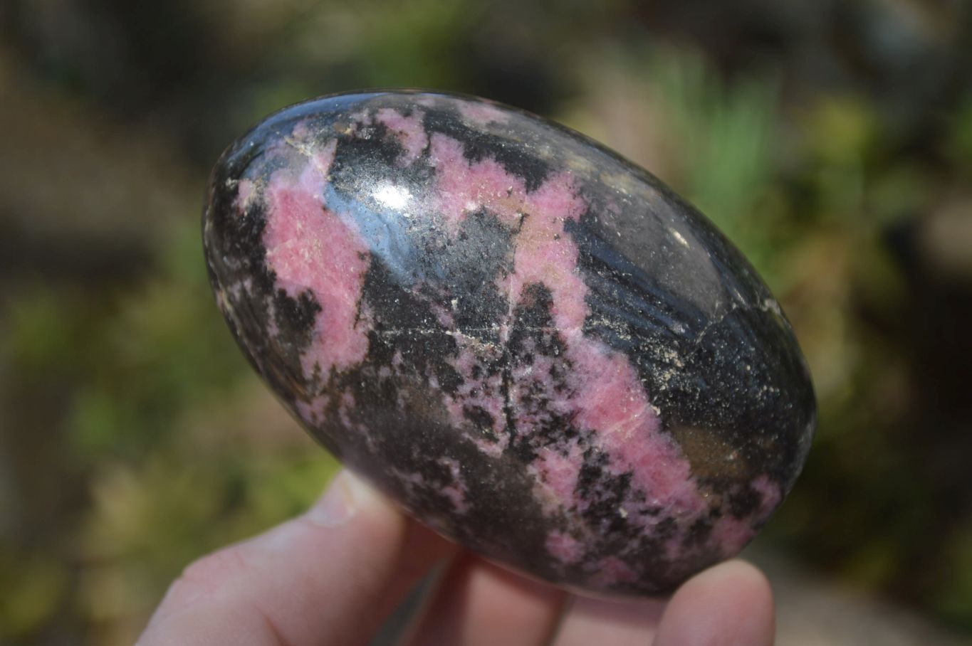 Polished Rhodonite Standing Free Forms x 3 From Madagascar - Toprock Gemstones and Minerals 