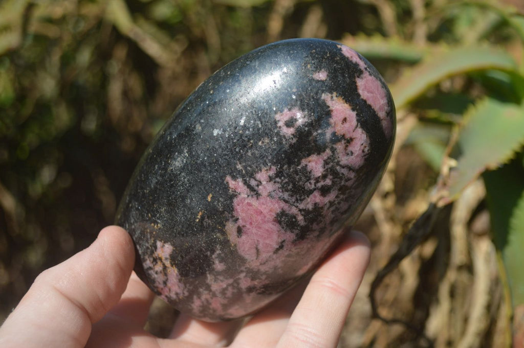 Polished Rhodonite Standing Free Forms x 3 From Madagascar - Toprock Gemstones and Minerals 