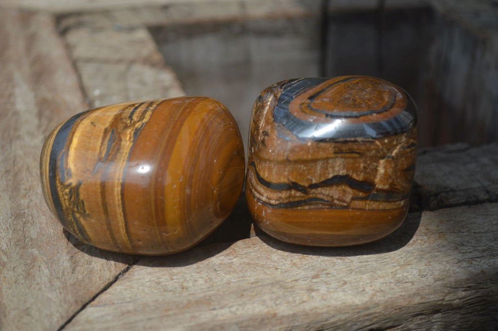 Polished Tiger's Eye Free Forms x 4 From Prieska, South Africa - Toprock Gemstones and Minerals 