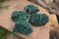 Natural Silky Malachite Specimens x 4 From Kasompe, Congo - Toprock Gemstones and Minerals 