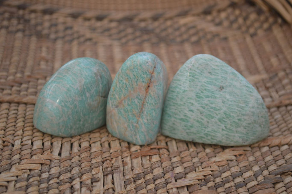 Polished Amazonite Free Forms x 35 From Zimbabwe - Toprock Gemstones and Minerals 