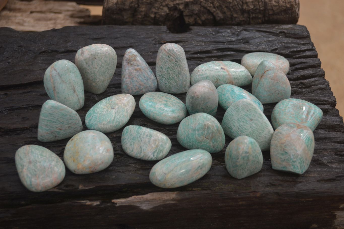 Polished Amazonite Free Forms x 35 From Zimbabwe - Toprock Gemstones and Minerals 
