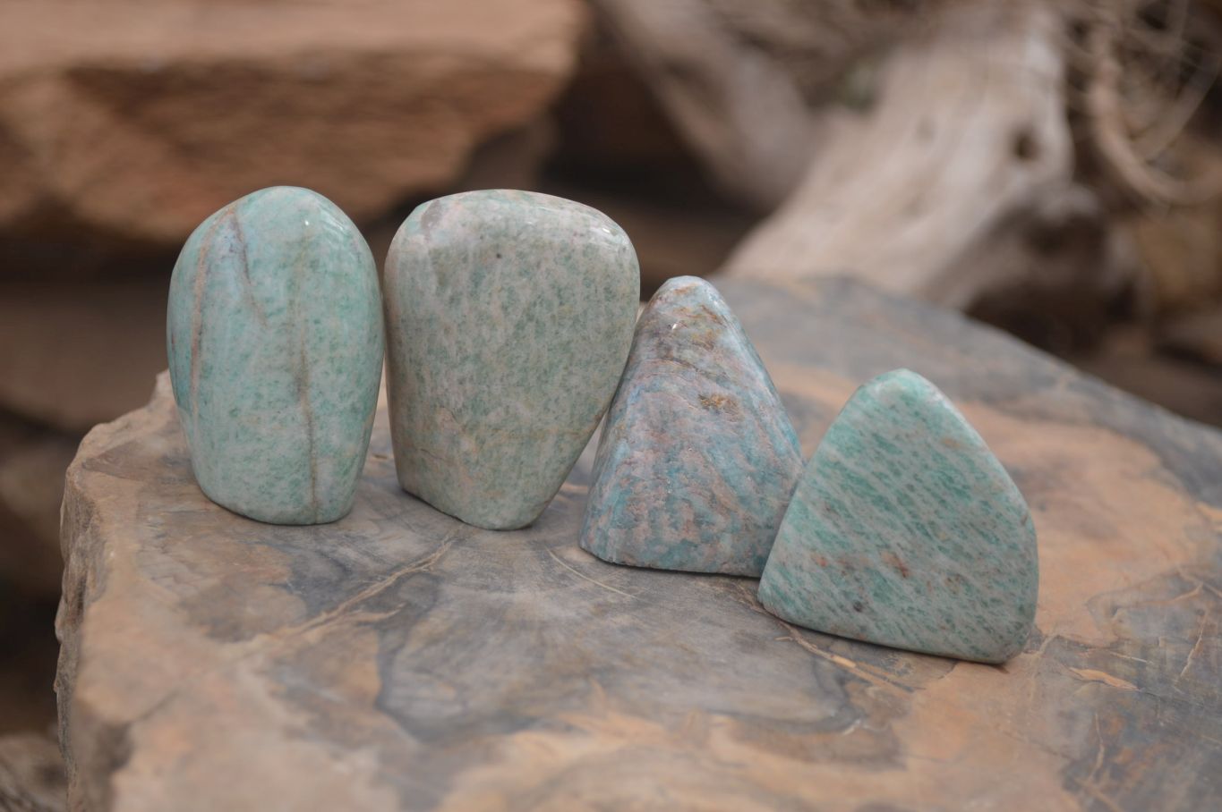 Polished Amazonite Free Forms x 35 From Zimbabwe - Toprock Gemstones and Minerals 