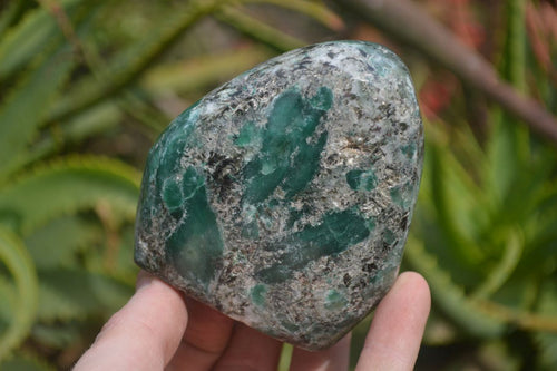 Polished Rare Emerald Mica In Matrix Standing Free Forms x 3 From Mutoko, Zimbabwe - Toprock Gemstones and Minerals 