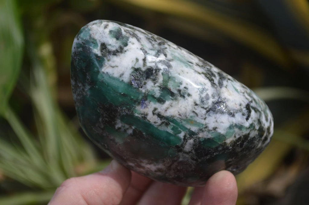 Polished Rare Emerald Mica In Matrix Standing Free Forms x 3 From Mutoko, Zimbabwe - Toprock Gemstones and Minerals 
