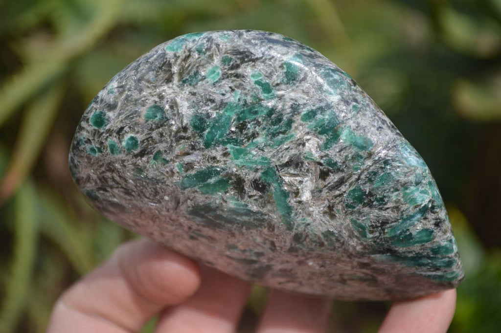 Polished Rare Emerald Mica In Matrix Standing Free Forms x 3 From Mutoko, Zimbabwe - Toprock Gemstones and Minerals 