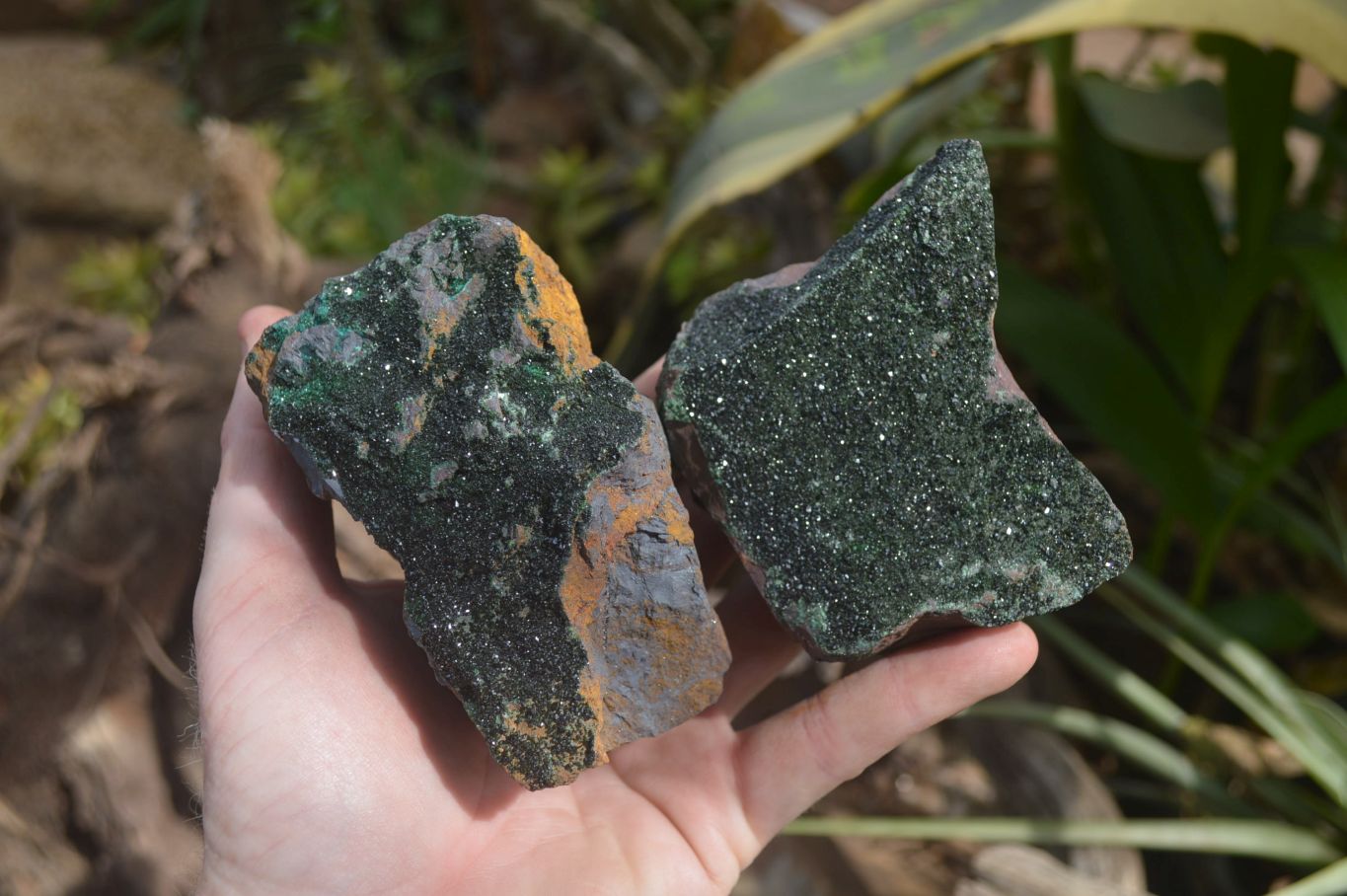Natural Libethenite Crystals On Dolomite Matrix Specimens x 2 From Shituru, Congo - Toprock Gemstones and Minerals 