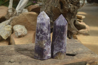 Polished Lepidolite with Pink Rubellite Points x 2 From Ambatondrazaka, Madagascar - Toprock Gemstones and Minerals 