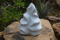 Polished Banded Agate Flame Sculpture x 1 From Madagascar - Toprock Gemstones and Minerals 