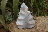 Polished Banded Agate Flame Sculpture x 1 From Madagascar - Toprock Gemstones and Minerals 