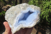 Natural Blue Lace Agate Geode Specimens x 3 From Nsanje, Malawi - Toprock Gemstones and Minerals 