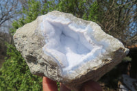 Natural Blue Lace Agate Geode Specimens x 3 From Nsanje, Malawi - Toprock Gemstones and Minerals 
