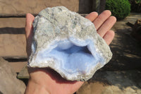 Natural Blue Lace Agate Geode Specimens x 3 From Nsanje, Malawi - Toprock Gemstones and Minerals 