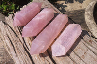 Polished Double Terminated Rose Quartz Points x 4 From Madagascar - Toprock Gemstones and Minerals 