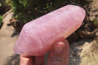 Polished Double Terminated Rose Quartz Points x 4 From Madagascar - Toprock Gemstones and Minerals 