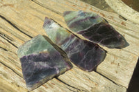 Polished Watermelon Fluorite Slices x 6 From Uis, Namibia - Toprock Gemstones and Minerals 