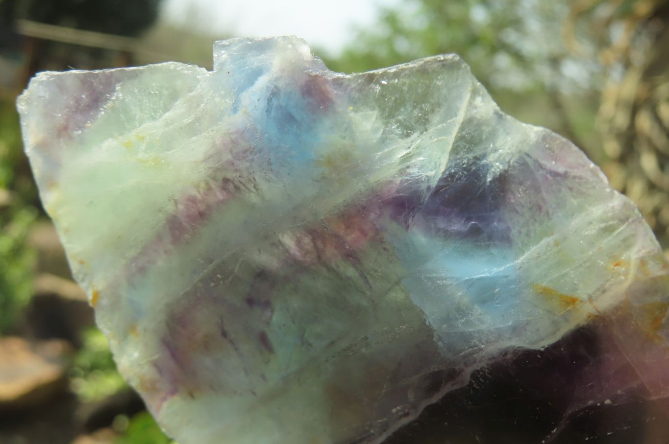 Polished Watermelon Fluorite Slices x 6 From Uis, Namibia - Toprock Gemstones and Minerals 