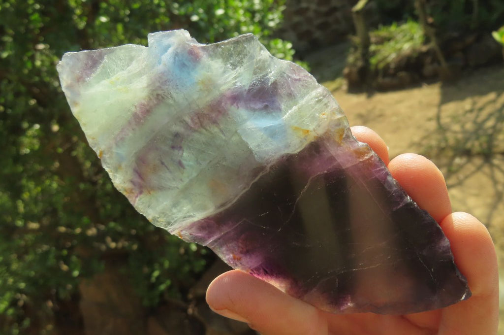 Polished Watermelon Fluorite Slices x 6 From Uis, Namibia - Toprock Gemstones and Minerals 