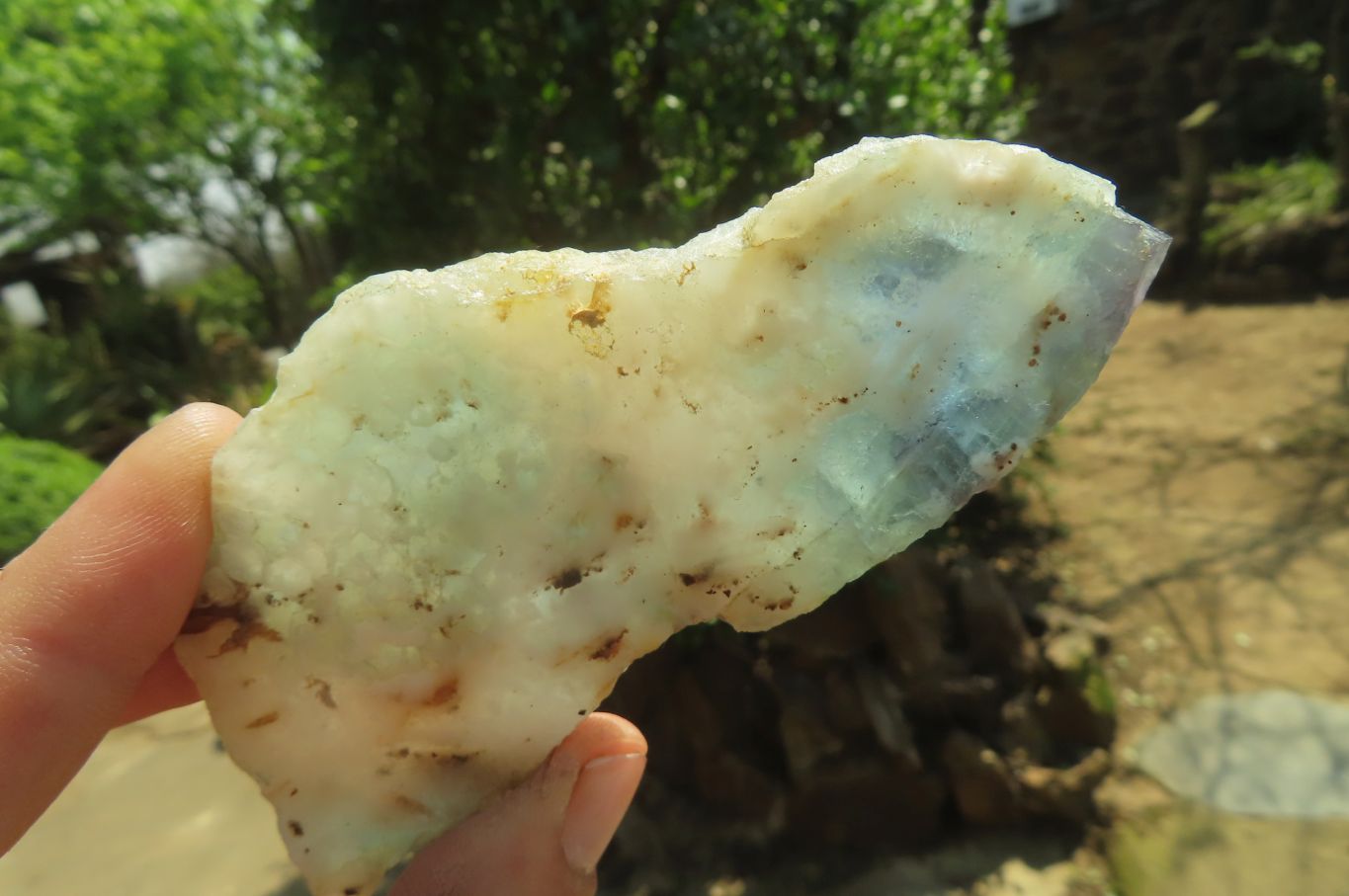 Polished Watermelon Fluorite Slices x 6 From Uis, Namibia - Toprock Gemstones and Minerals 