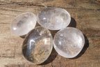 Polished Clear Rock Crystal Quartz Palm Stones x 24 From Madagascar - Toprock Gemstones and Minerals 