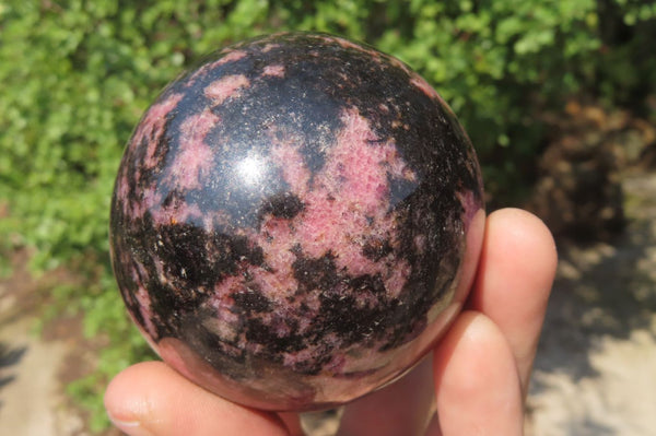 Polished Rhodonite Spheres x 3 From Madagascar - Toprock Gemstones and Minerals 
