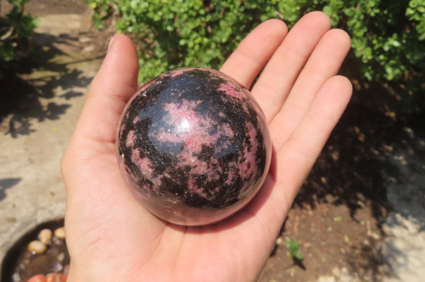 Polished Rhodonite Spheres x 3 From Madagascar - Toprock Gemstones and Minerals 
