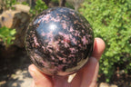 Polished Rhodonite Spheres x 3 From Madagascar - Toprock Gemstones and Minerals 