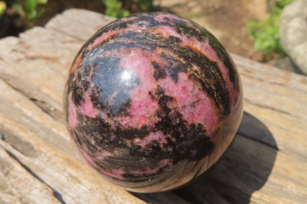 Polished Rhodonite Spheres x 3 From Madagascar - Toprock Gemstones and Minerals 