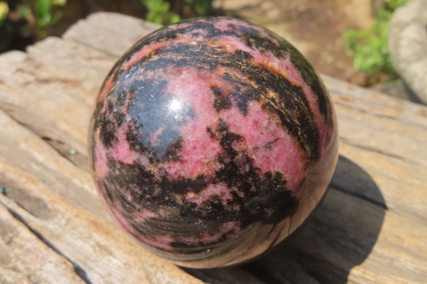 Polished Rhodonite Spheres x 3 From Madagascar - Toprock Gemstones and Minerals 