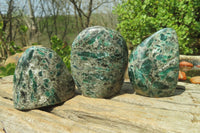 Polished Rare Emerald Mica In Matrix Standing Free Forms x 4 From Mutoko, Zimbabwe - Toprock Gemstones and Minerals 