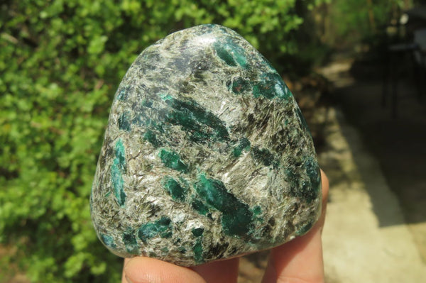 Polished Rare Emerald Mica In Matrix Standing Free Forms x 4 From Mutoko, Zimbabwe - Toprock Gemstones and Minerals 