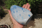 Polished Blue Spinel Spotted Quartz Standing Free Form x 1 From Madagascar - Toprock Gemstones and Minerals 