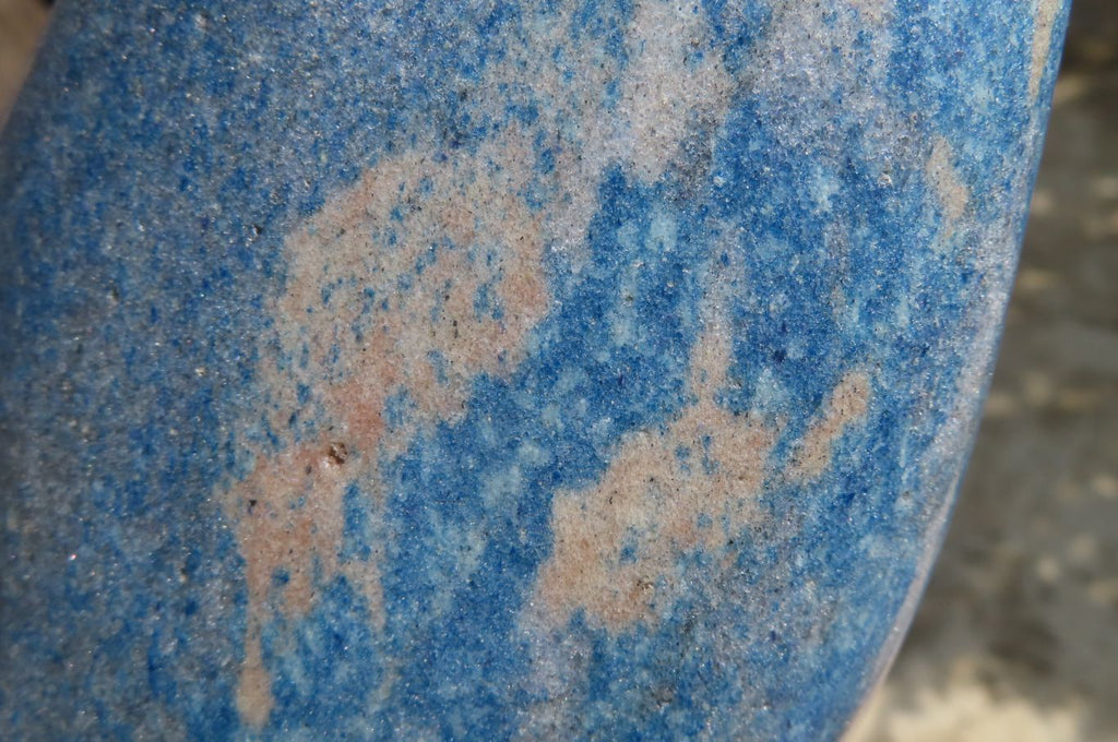 Polished Blue Spinel Spotted Quartz Standing Free Form x 1 From Madagascar - Toprock Gemstones and Minerals 