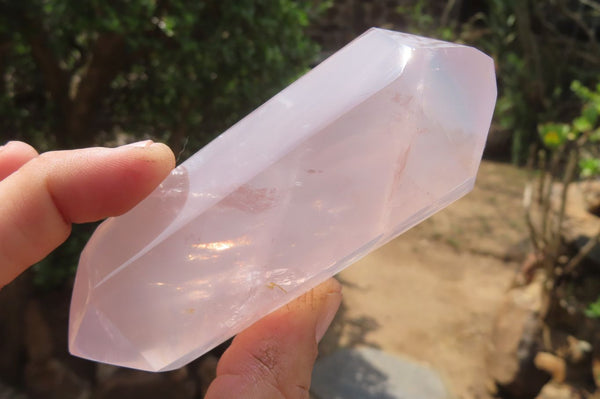 Polished Double Terminated Rose Quartz Points x 6 From Madagascar - Toprock Gemstones and Minerals 