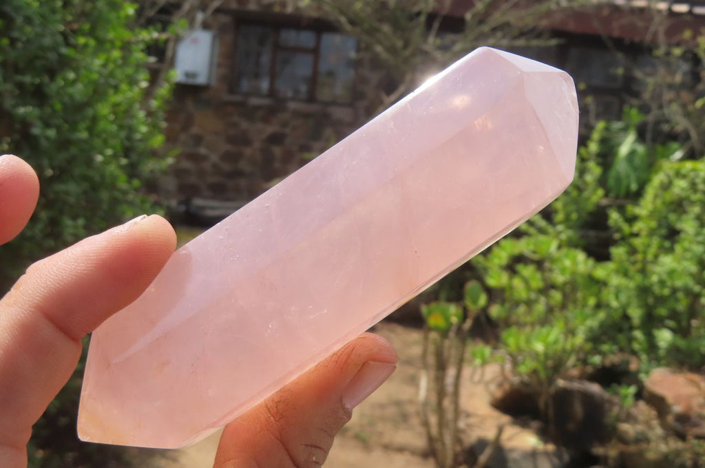 Polished Double Terminated Rose Quartz Points x 6 From Madagascar - Toprock Gemstones and Minerals 