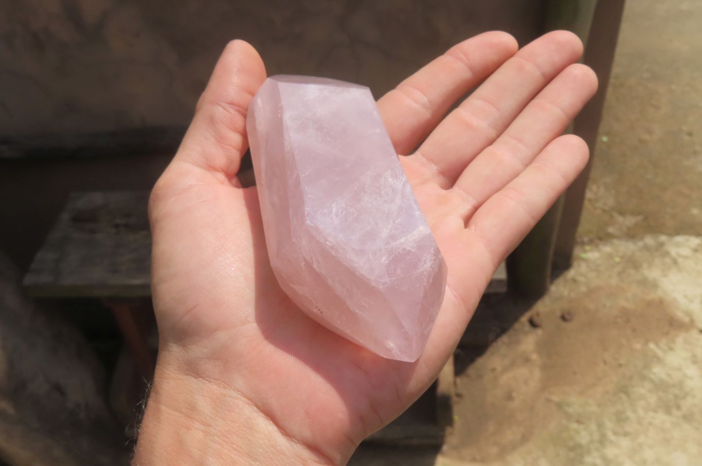 Polished Double Terminated Rose Quartz Points x 6 From Madagascar - Toprock Gemstones and Minerals 