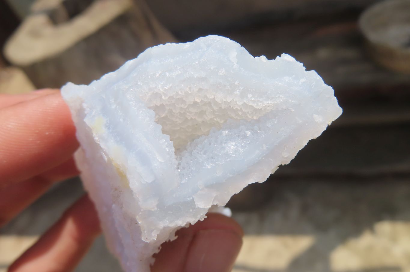 Natural Etched Blue Chalcedony Specimens x 12 From Nsanje, Malawi - Toprock Gemstones and Minerals 