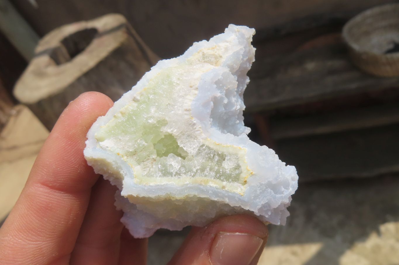 Natural Etched Blue Chalcedony Specimens x 12 From Nsanje, Malawi - Toprock Gemstones and Minerals 