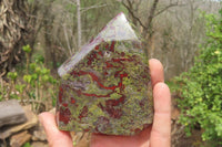 Natural Bastite Dragon Bloodstone Points x 2 From South Africa - Toprock Gemstones and Minerals 
