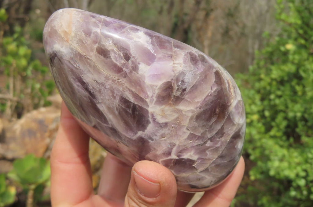 Polished Chevron Amethyst Standing Free Forms x 2 From Madagascar - Toprock Gemstones and Minerals 