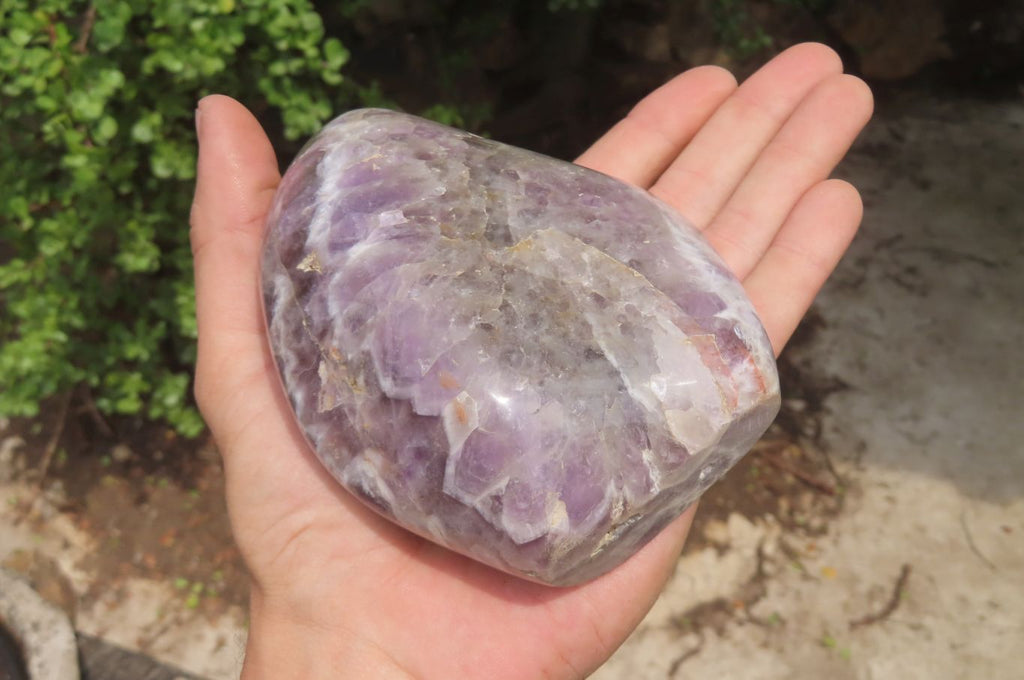 Polished Chevron Amethyst Standing Free Forms x 2 From Madagascar - Toprock Gemstones and Minerals 
