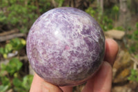 Polished Lepidolite with Pink Rubellite Spheres x 4 From Ambatondrazaka, Madagascar - Toprock Gemstones and Minerals 