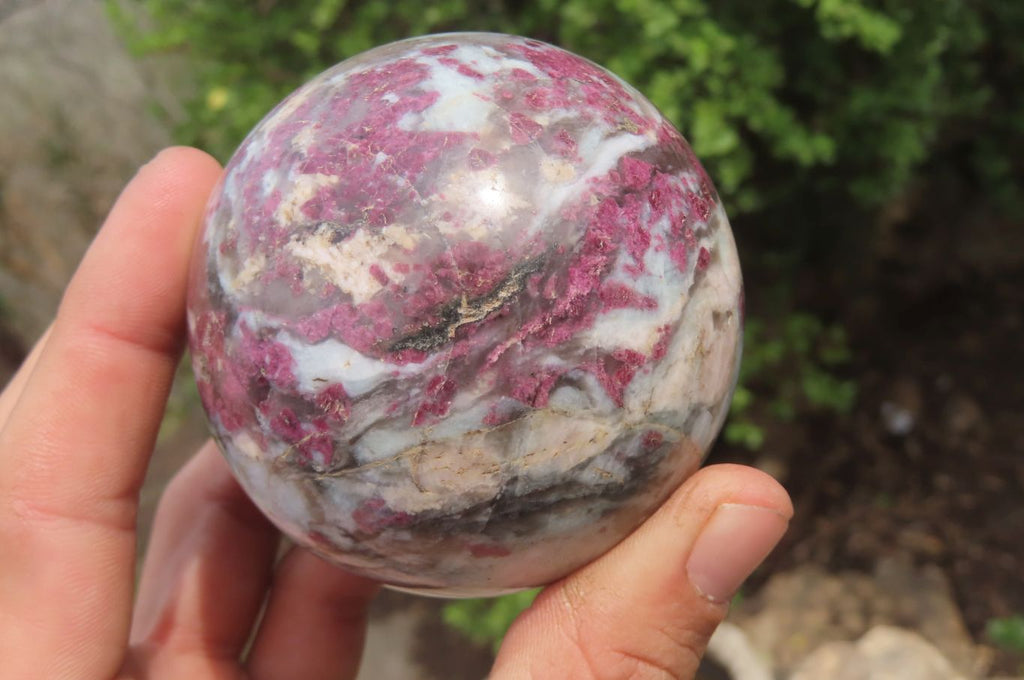 Polished Rubellite Pink Tourmaline Spheres x 3 From Madagascar - Toprock Gemstones and Minerals 