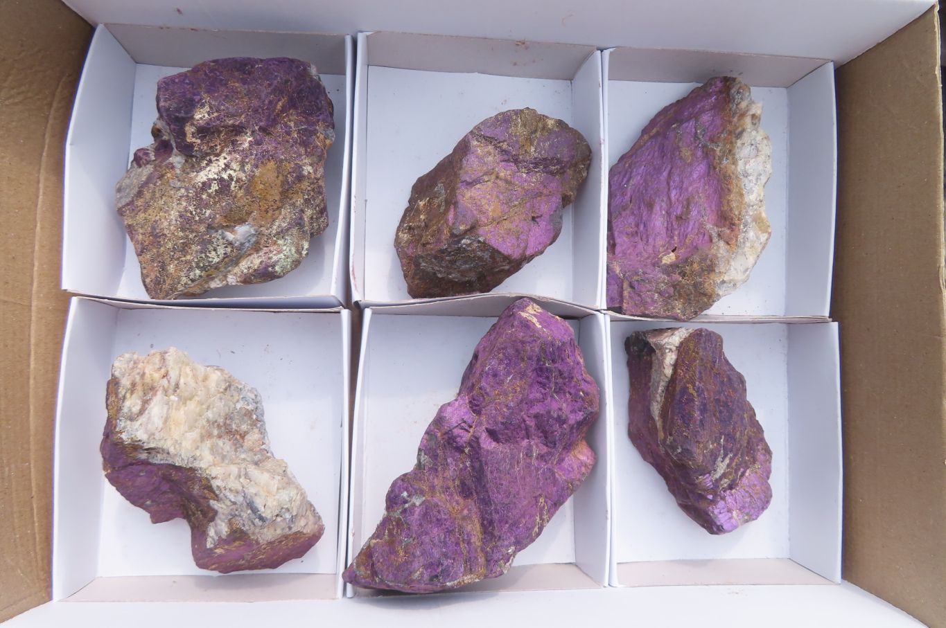 Natural Metallic Purpurite Cobbed Specimens x 6 From Erongo, Namibia - Toprock Gemstones and Minerals 