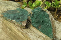 Natural Crystalline Malachite Specimens x 2 From Kasompe, Congo - Toprock Gemstones and Minerals 