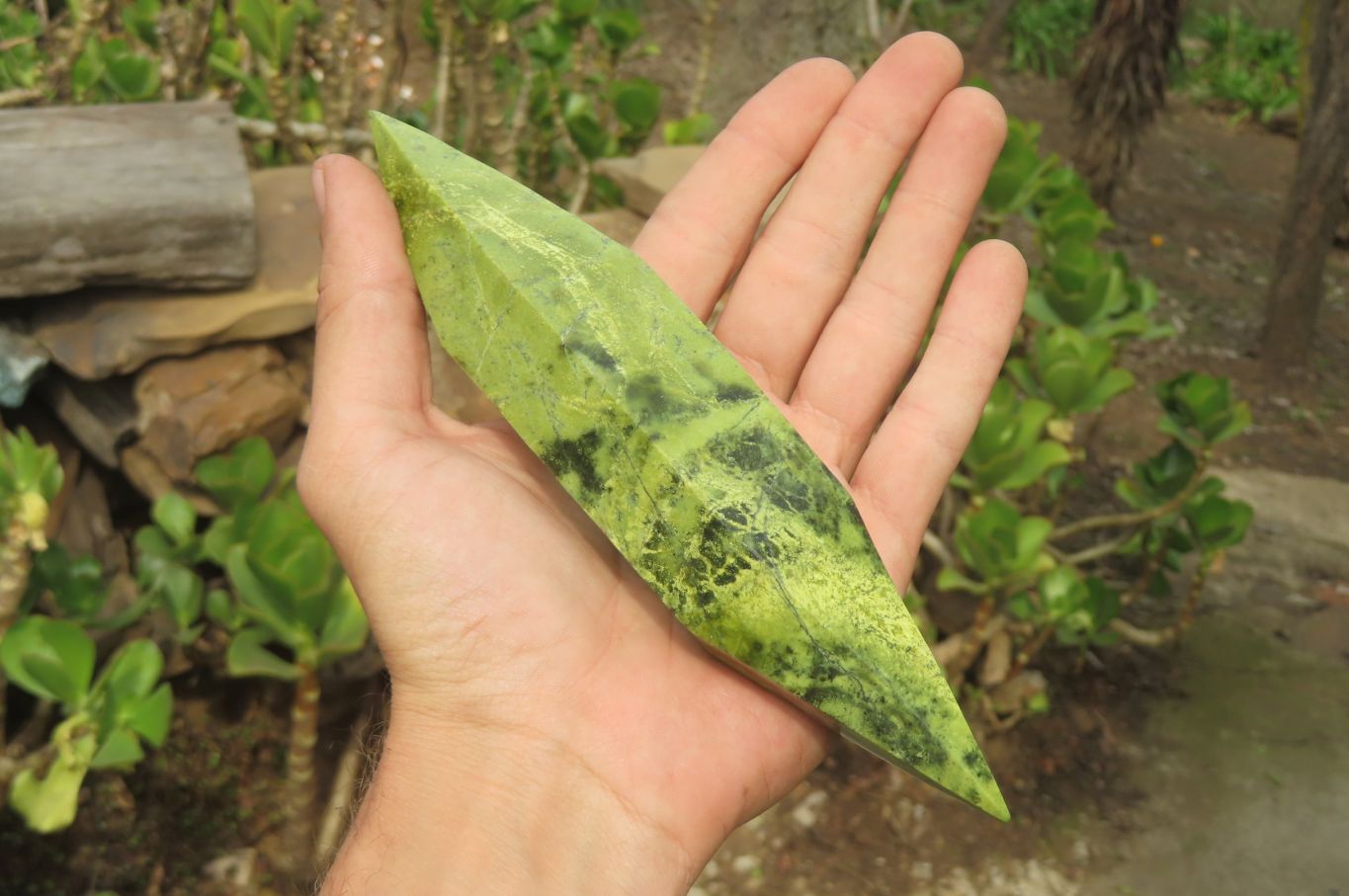Polished Double Terminated Leopard Stone Points x 3 From Zimbabwe - Toprock Gemstones and Minerals 