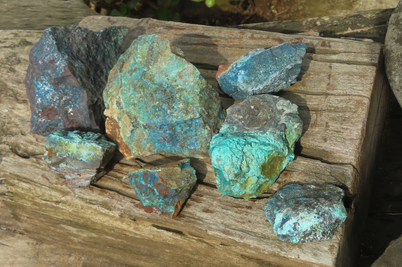 Natural Shattuckite Matrix Cobbed Specimens x 7 From Namibia - Toprock Gemstones and Minerals 